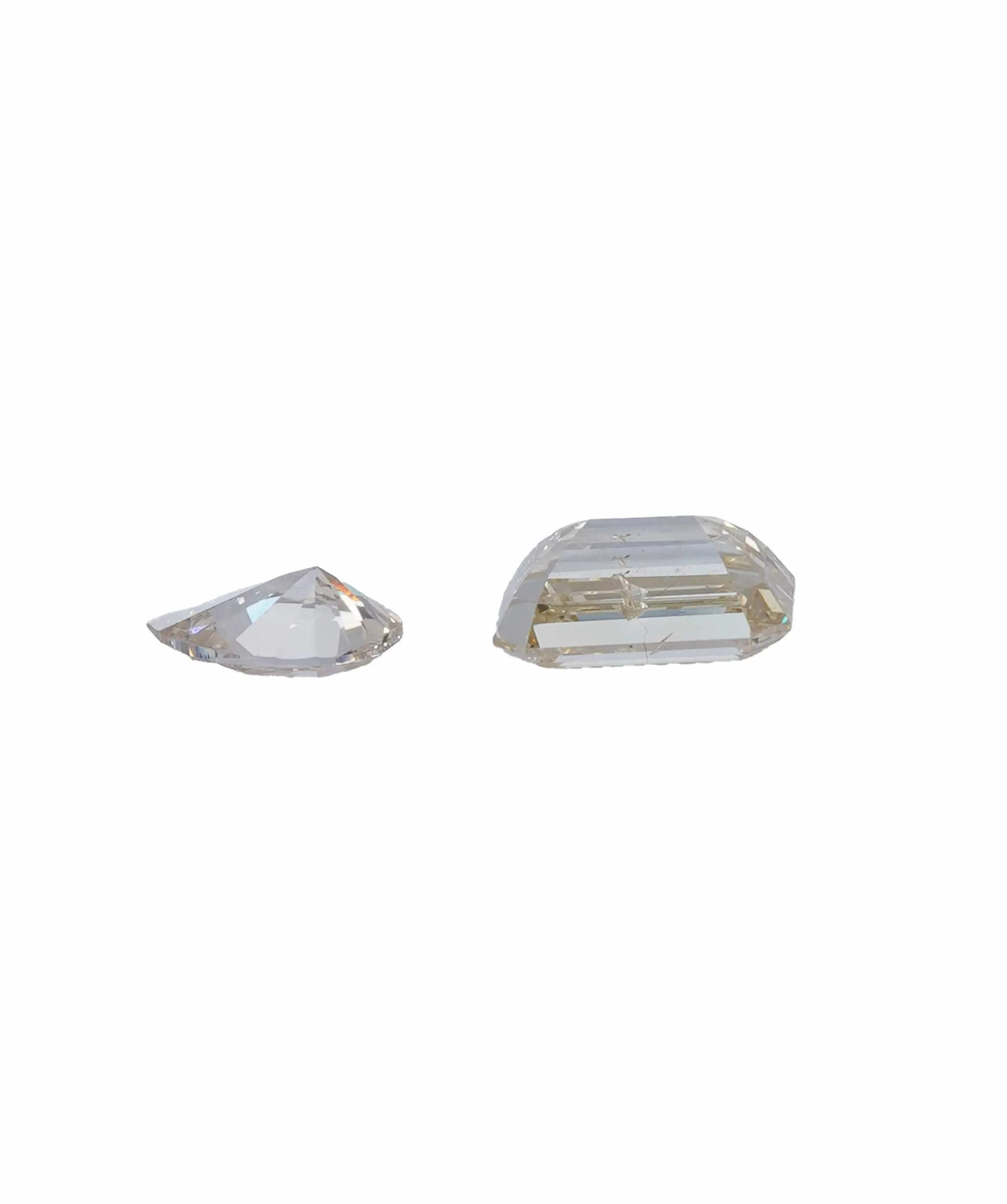0.82 ct PEAR & EMERALD NATURAL FANCY ORANGE DIAMOND SET OF 2 ANL-S20-4