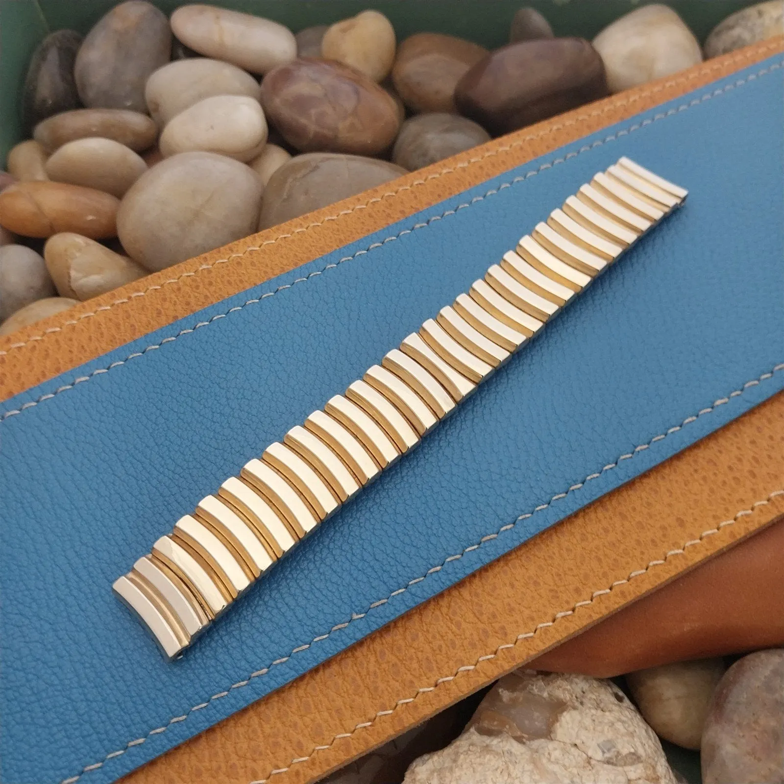 17.2mm 10k Gold-Filled Elgin Wide Classic Expansion nos 1950s Vintage Watch Band