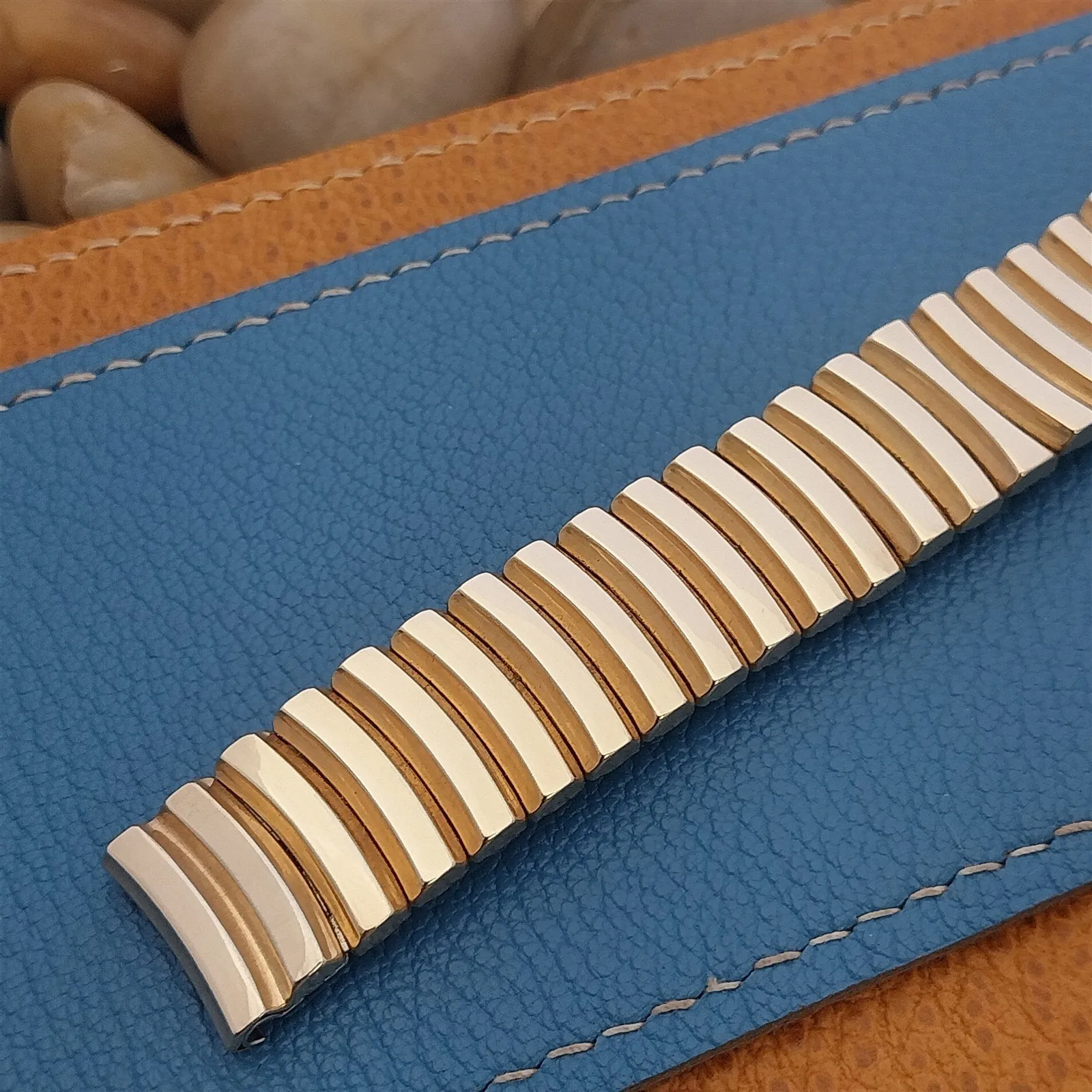 17.2mm 10k Gold-Filled Elgin Wide Classic Expansion nos 1950s Vintage Watch Band