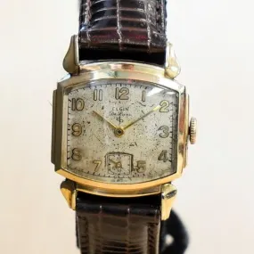 1947 ELGIN De Luxe Watch Durapower 17 Jewels Grade 555 Wristwatch 10K GF Fancy Case