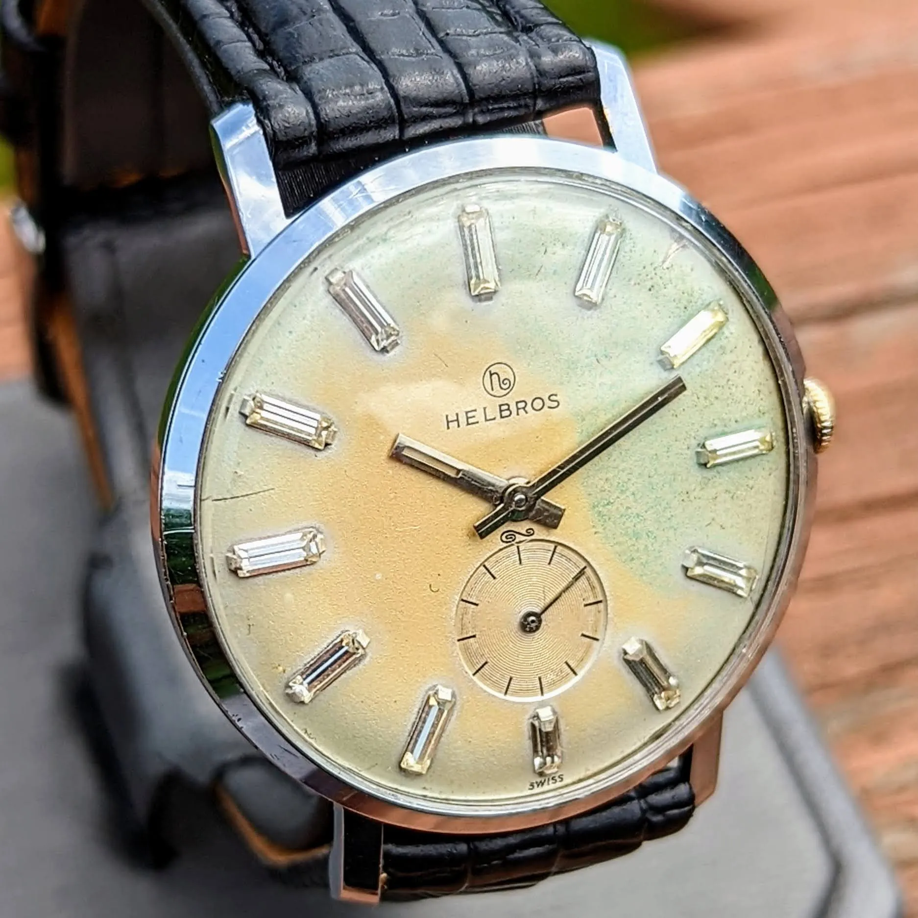 1960's HELBROS Watch 17 Jewels Cal. P 330 Swiss Made