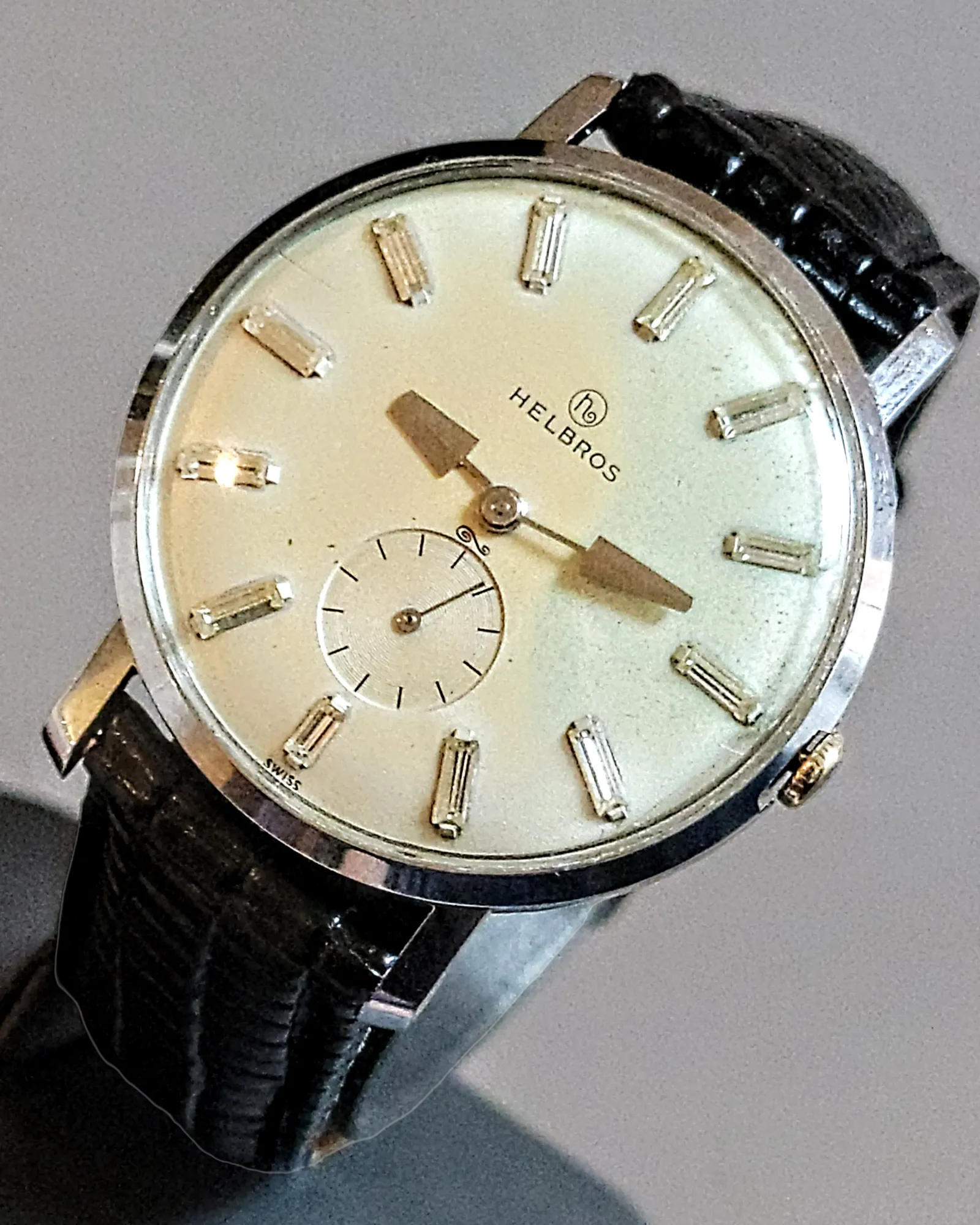 1960's HELBROS Watch 17 Jewels Cal. P 330 Swiss Made