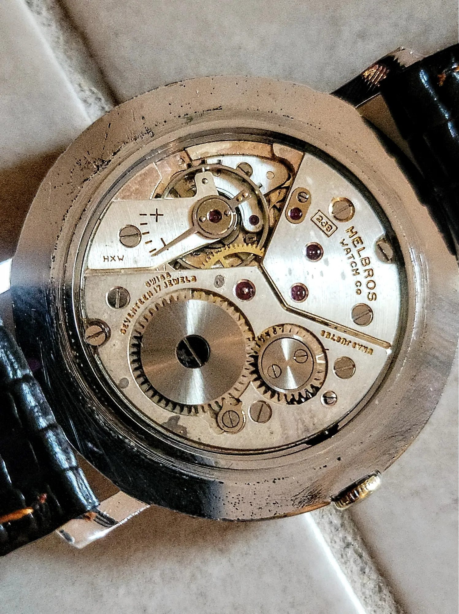 1960's HELBROS Watch 17 Jewels Cal. P 330 Swiss Made