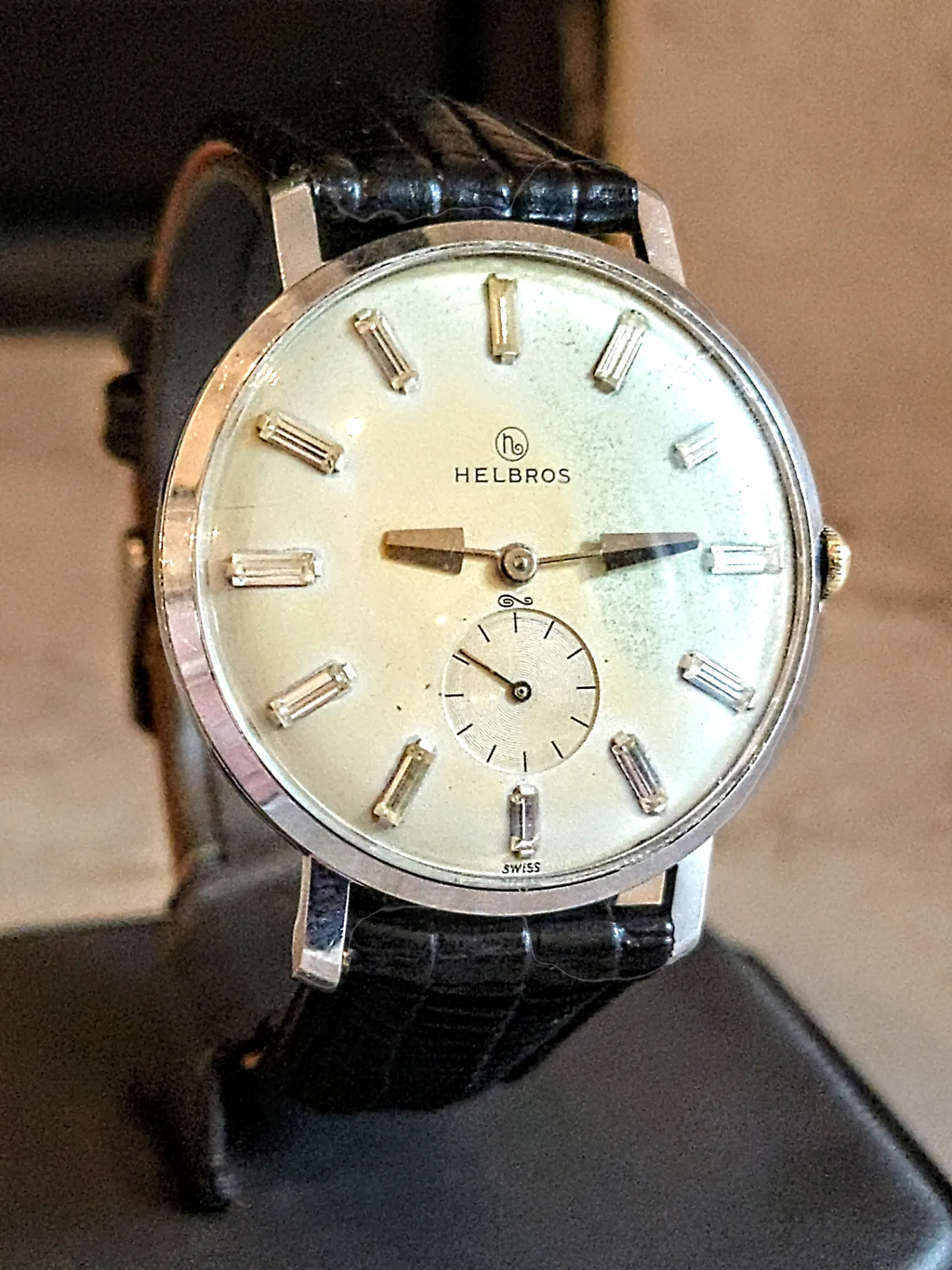 1960's HELBROS Watch 17 Jewels Cal. P 330 Swiss Made