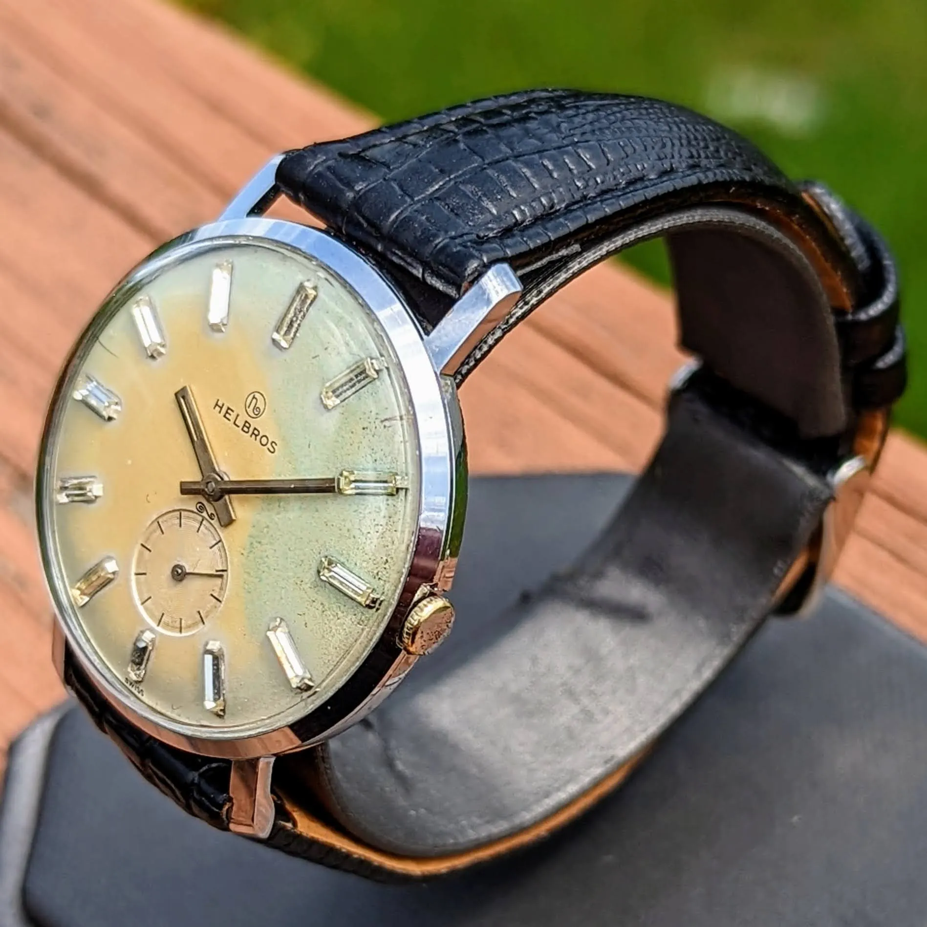 1960's HELBROS Watch 17 Jewels Cal. P 330 Swiss Made