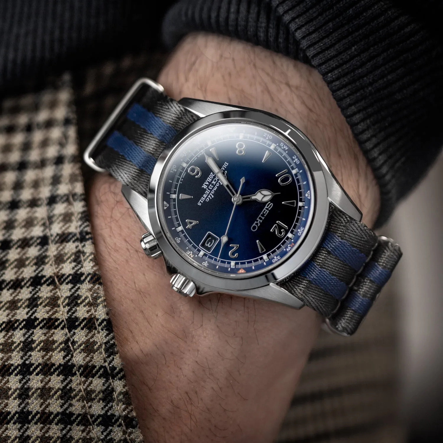 1973 British Military Watch Strap: ARMOURED RECON - Navy Bond, Polished