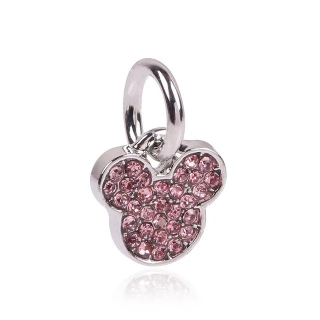 2016 New Free Shipping 1Pcs Silver Bead Charm European Silver With Mickey Cartoon Charm Pendant Bead Fit Pandora Bracelet Gift