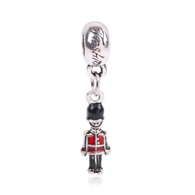 2016 New Love Women 1Pc Silver New European Red Motorcycle Charms Fashion Style Beads Fit Pandora Bracelets Bangles DIY Fitting