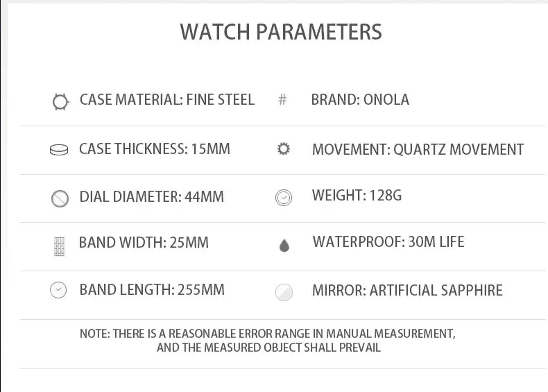 2022 New Men's Watch ONOLA Fashion Luxury Diamond Inlaid Design Quartz Waterproof Tape Watches Men Relogio Masculino Clock