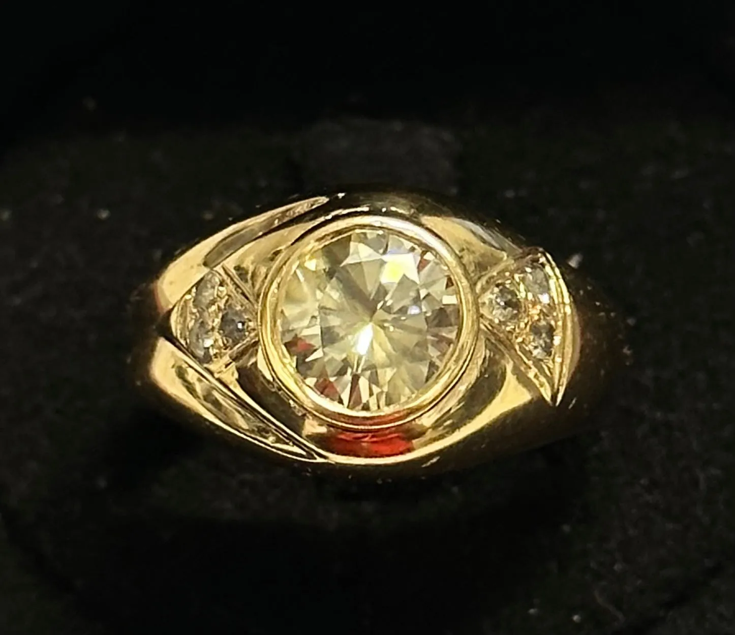 ANTIQUE DESIGN   2.17 CT DIAMOND SOLID YELLOW GOLD MAN RING - $50 APR w/ CoA!!!