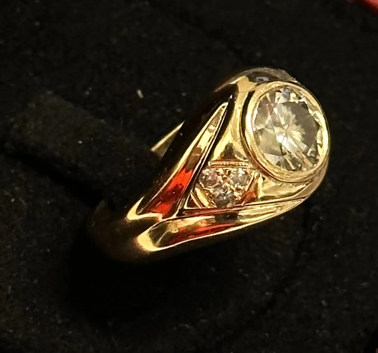 ANTIQUE DESIGN   2.17 CT DIAMOND SOLID YELLOW GOLD MAN RING - $50 APR w/ CoA!!!