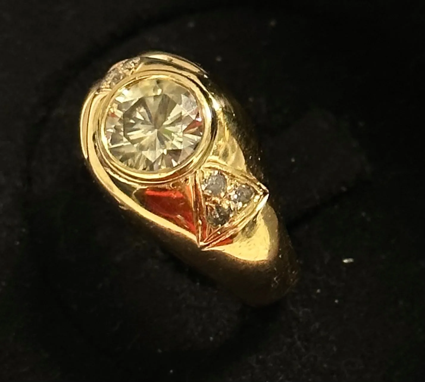 ANTIQUE DESIGN   2.17 CT DIAMOND SOLID YELLOW GOLD MAN RING - $50 APR w/ CoA!!!