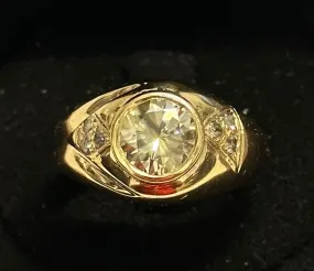 ANTIQUE DESIGN   2.17 CT DIAMOND SOLID YELLOW GOLD MAN RING - $50 APR w/ CoA!!!