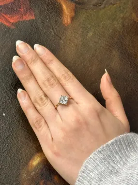 ANTIQUE LADIES 0.70 CTS DIAMONDS SOLID YELLOW GOLD RING - $8K APPRAISAL VALUE!