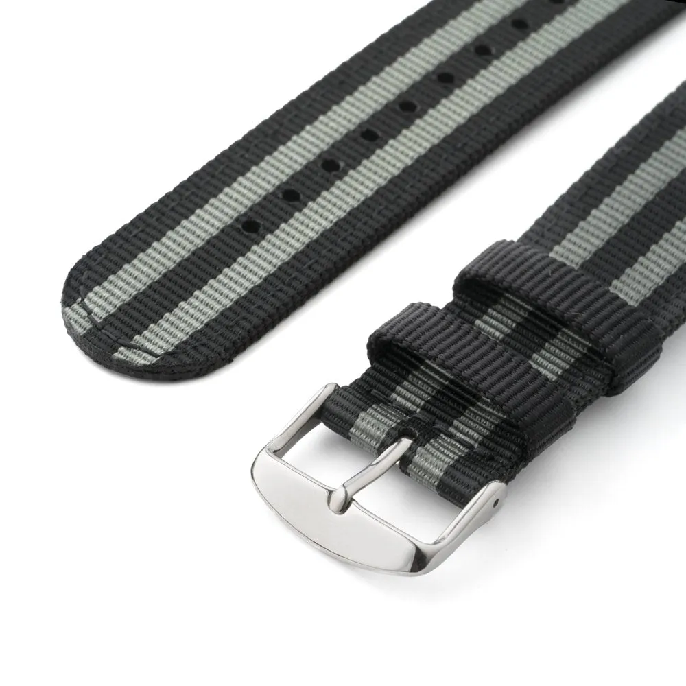 Archer Watch Straps - Premium Nylon Quick Release Replacement Watch Bands for Men and Women, Watches and Smartwatches | Multiple Colors, 18mm, 20mm, 22mm 18mm (See diagram) Black/Gray