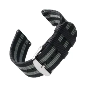 Archer Watch Straps - Premium Nylon Quick Release Replacement Watch Bands for Men and Women, Watches and Smartwatches | Multiple Colors, 18mm, 20mm, 22mm 18mm (See diagram) Black/Gray