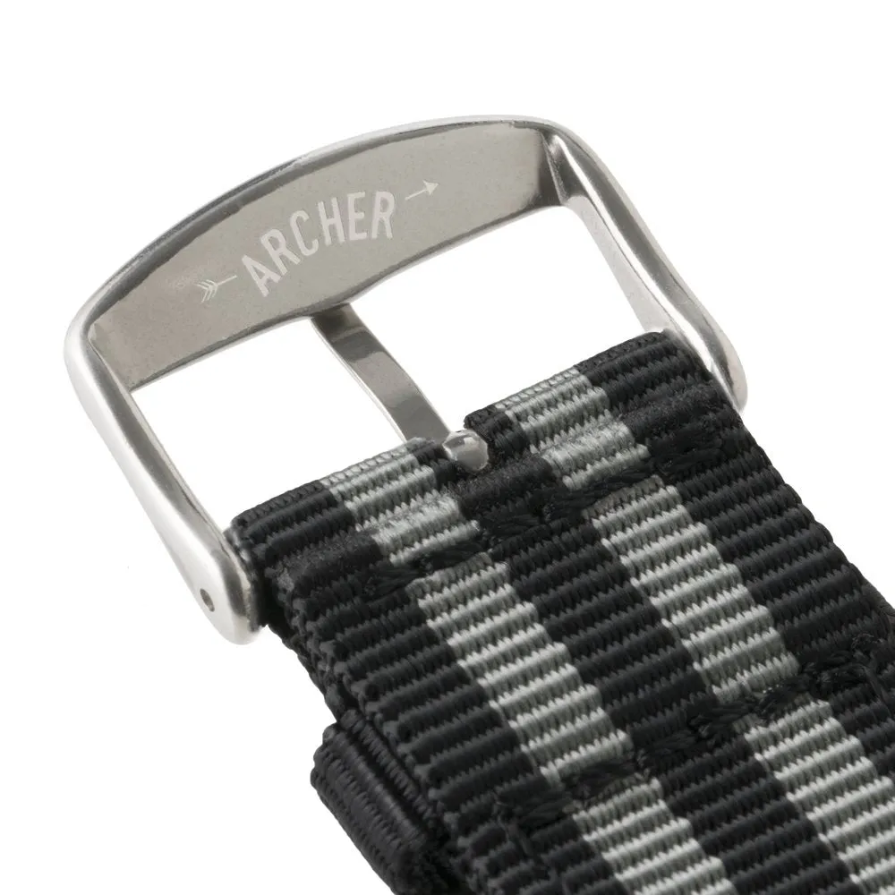 Archer Watch Straps - Premium Nylon Quick Release Replacement Watch Bands for Men and Women, Watches and Smartwatches | Multiple Colors, 18mm, 20mm, 22mm 18mm (See diagram) Black/Gray