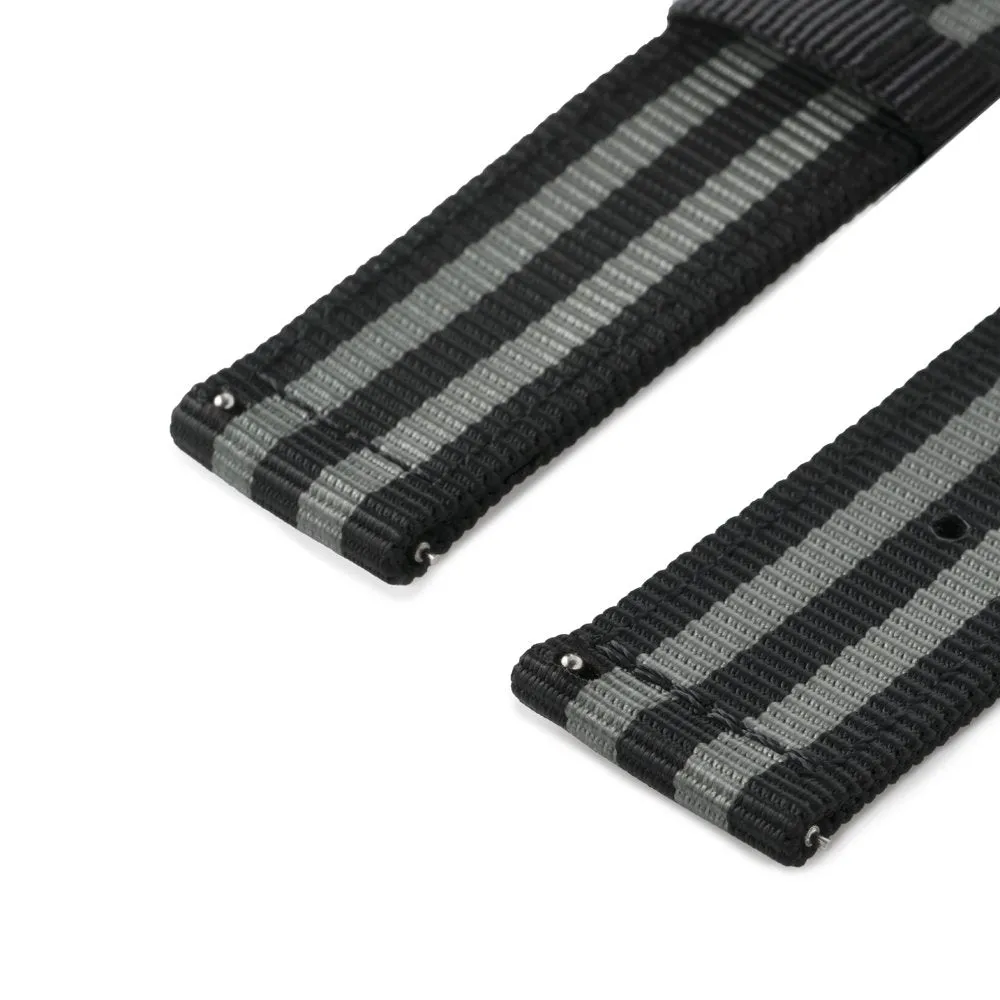 Archer Watch Straps - Premium Nylon Quick Release Replacement Watch Bands for Men and Women, Watches and Smartwatches | Multiple Colors, 18mm, 20mm, 22mm 18mm (See diagram) Black/Gray