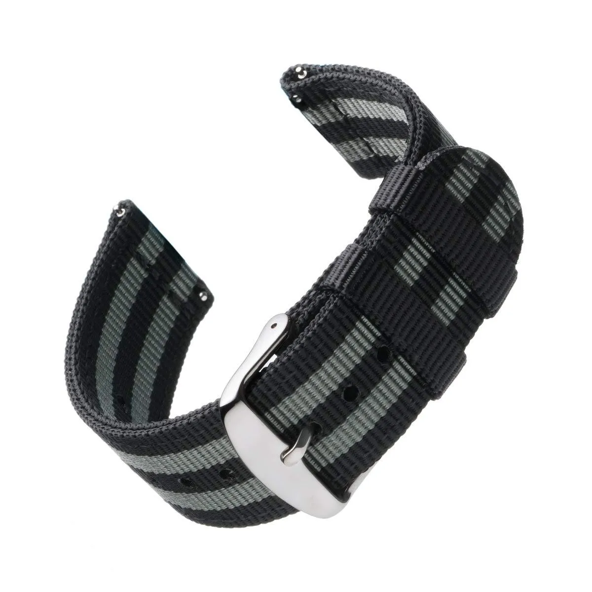Archer Watch Straps - Premium Nylon Quick Release Replacement Watch Bands for Men and Women, Watches and Smartwatches | Multiple Colors, 18mm, 20mm, 22mm 18mm (See diagram) Black/Gray