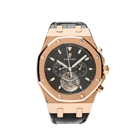 Audemars Piguet Royal Oak 25977OR.OO.D002CR.01 Chronograph 'Tourbillon' Rose Gold Black Dial