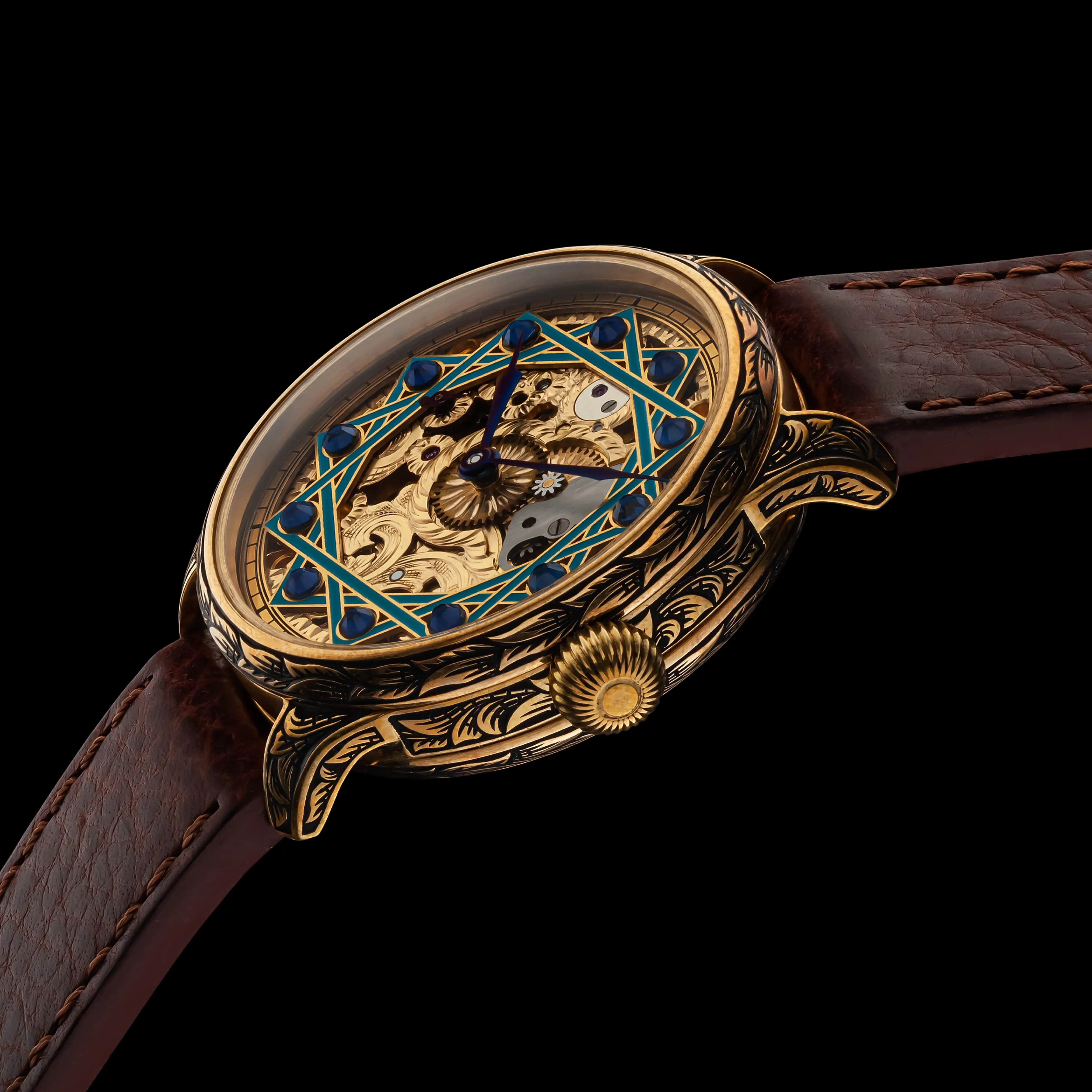 AZURE Men's Artisan Wristwatch fits 1937 Swiss Vintage Mechanical Movement