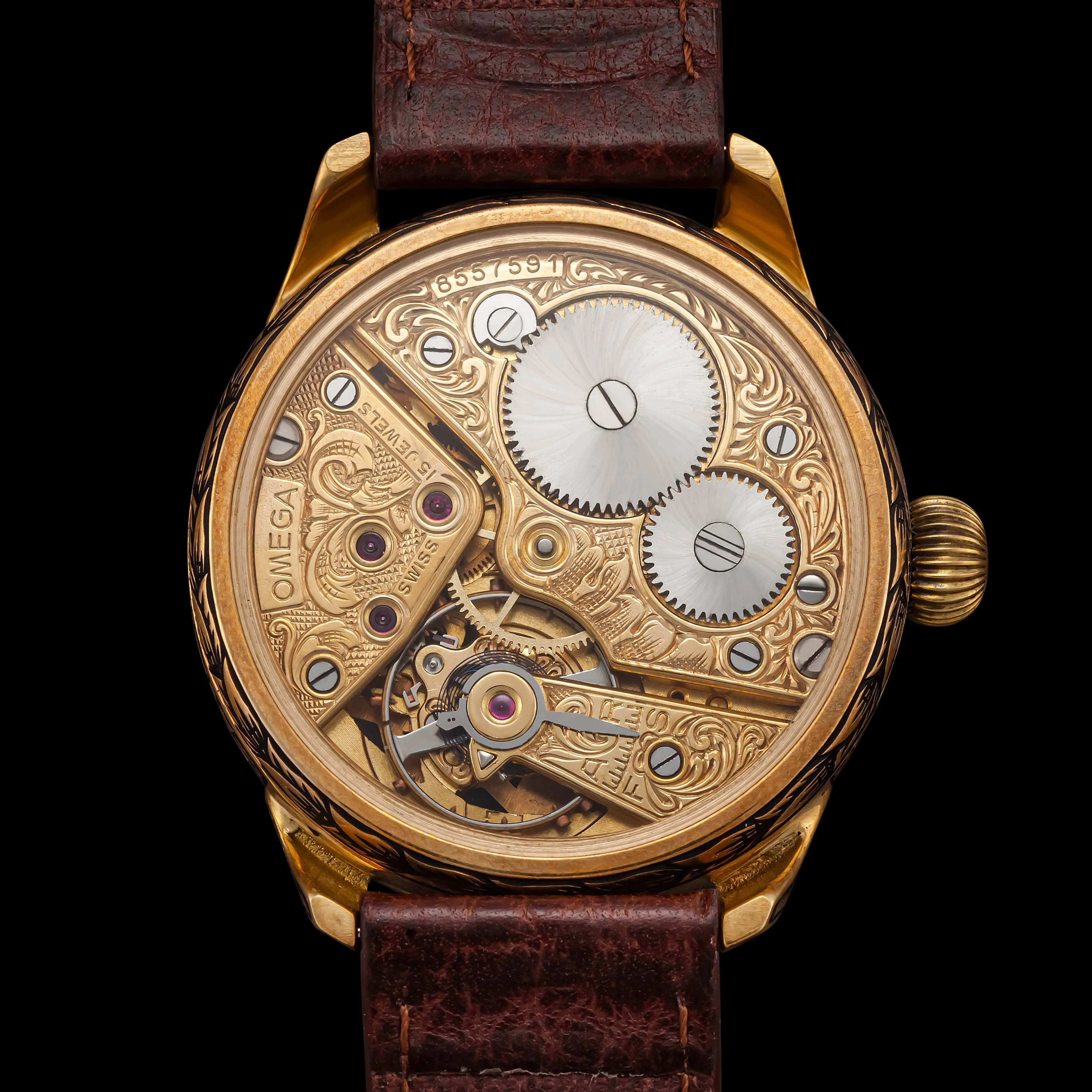 AZURE Men's Artisan Wristwatch fits 1937 Swiss Vintage Mechanical Movement