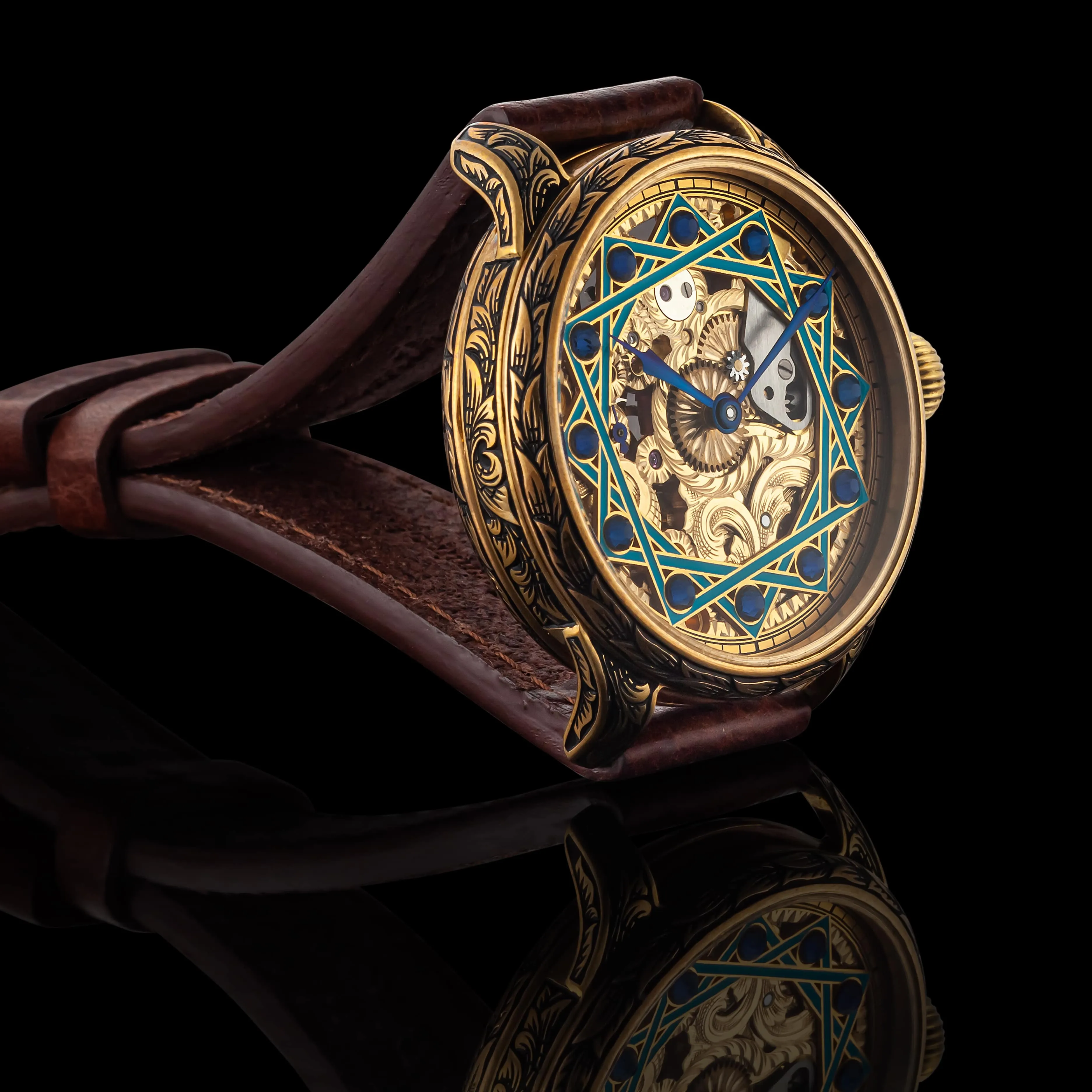 AZURE Men's Artisan Wristwatch fits 1937 Swiss Vintage Mechanical Movement
