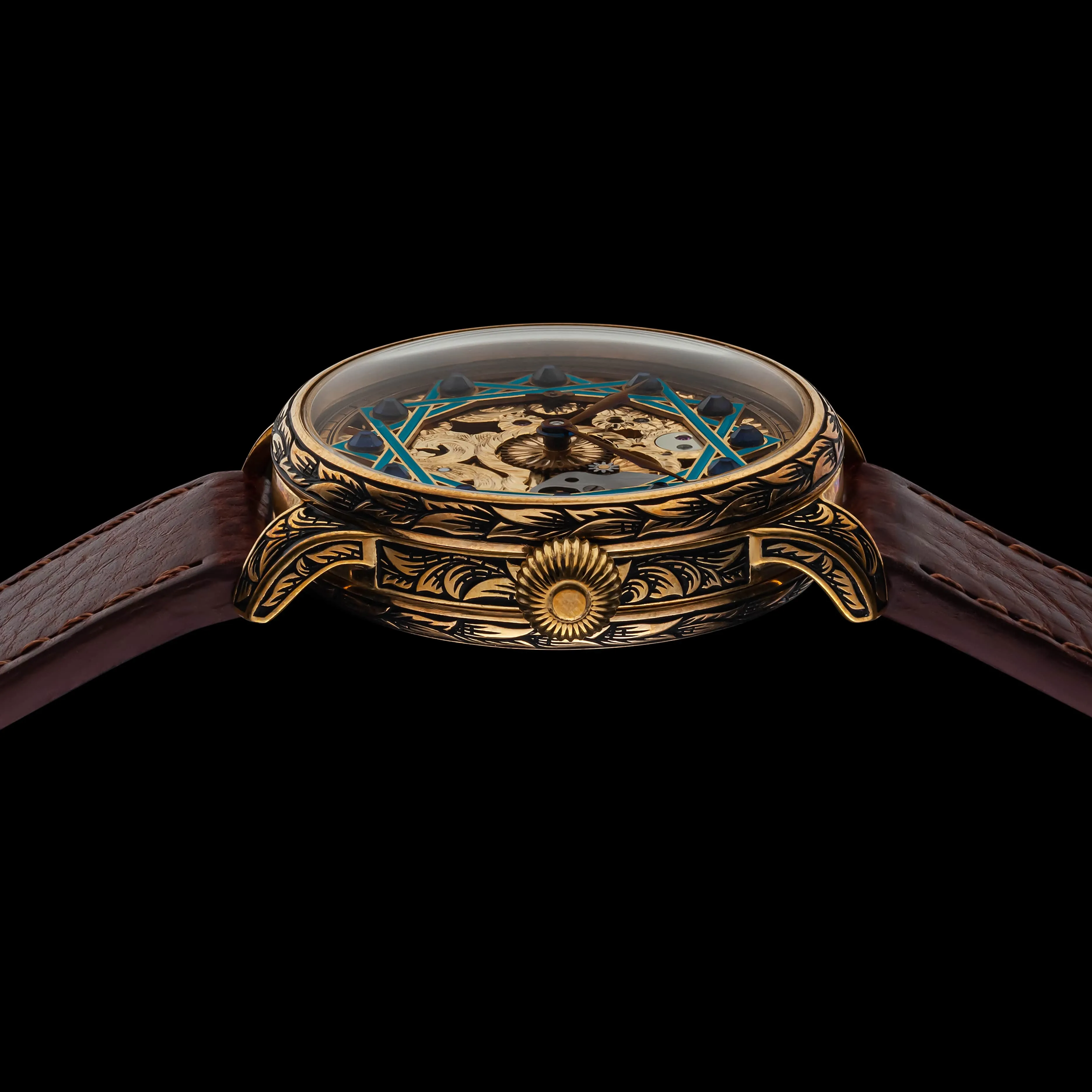 AZURE Men's Artisan Wristwatch fits 1937 Swiss Vintage Mechanical Movement