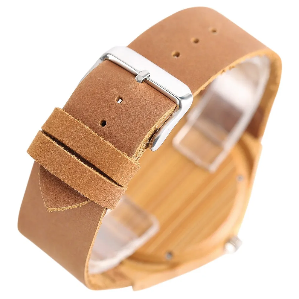 Bamboo Wristwatch Bracelet-Brown