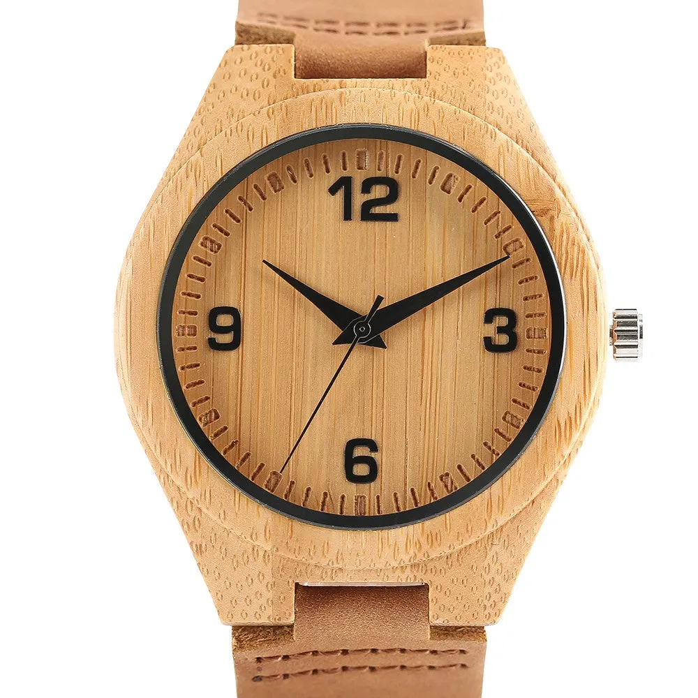 Bamboo Wristwatch Bracelet-Brown