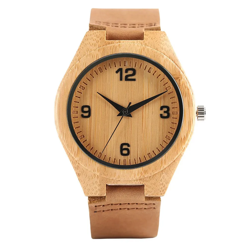 Bamboo Wristwatch Bracelet-Brown