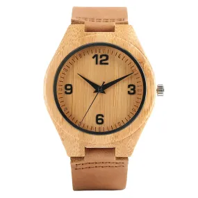 Bamboo Wristwatch Bracelet-Brown