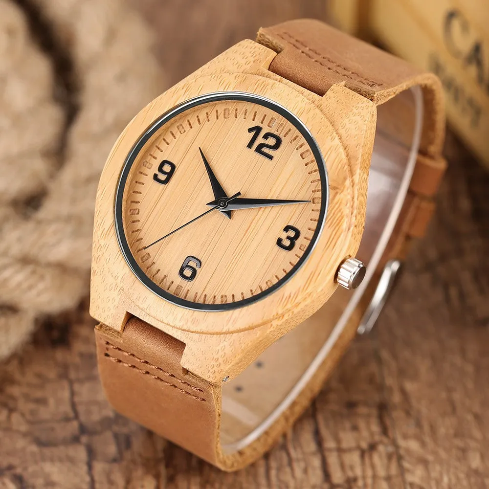 Bamboo Wristwatch Bracelet-Brown