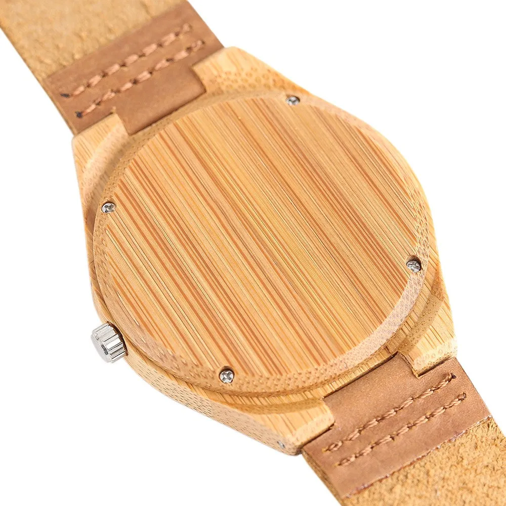 Bamboo Wristwatch Bracelet-Brown