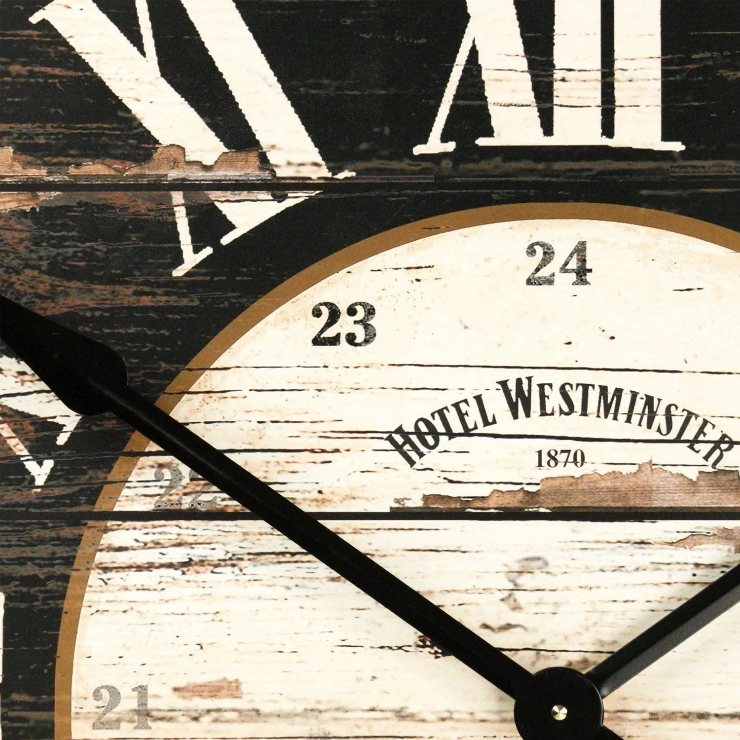Black French Country Wooden Wall Clock