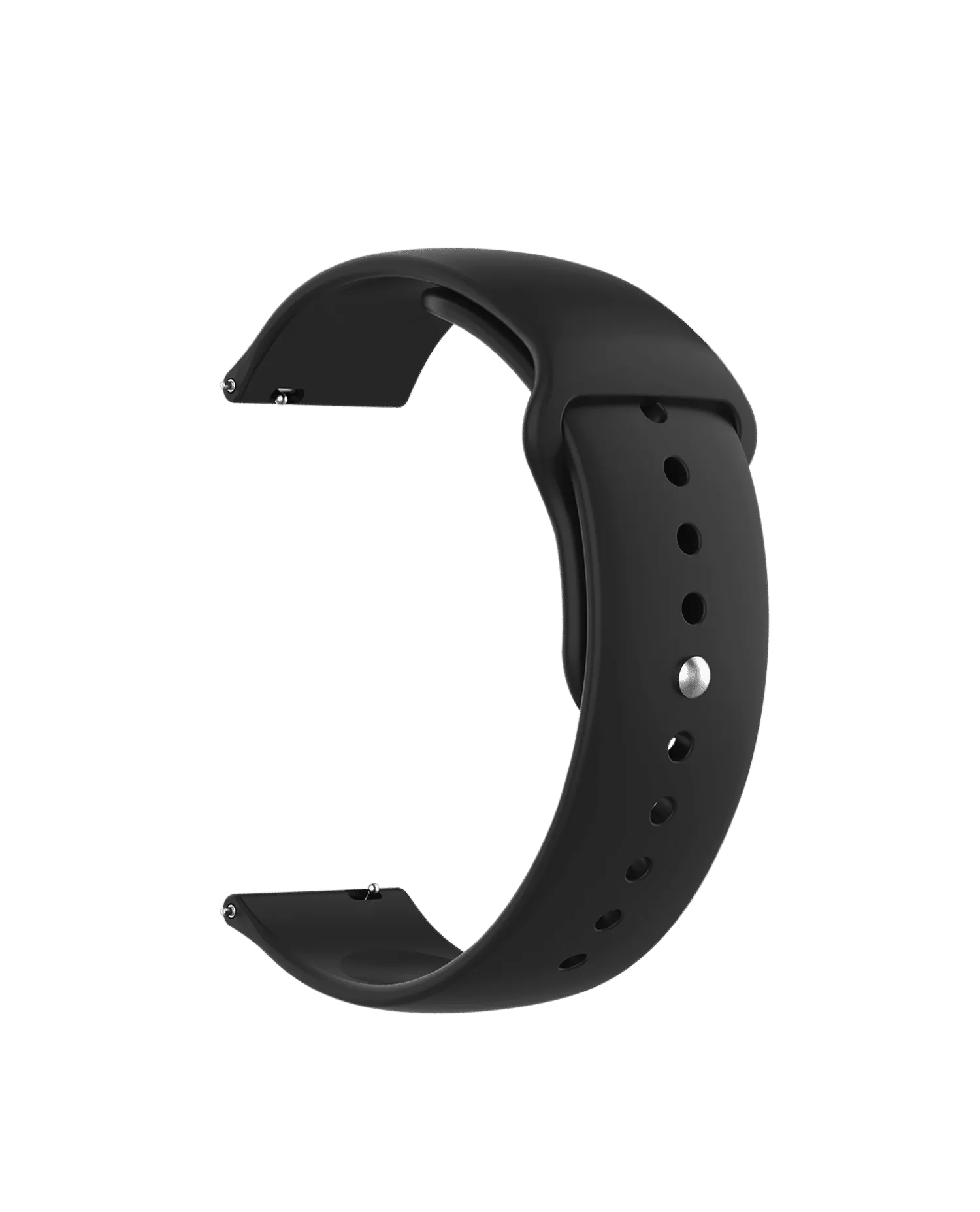 Black Silicone Click Universal WatchBand (20mm)