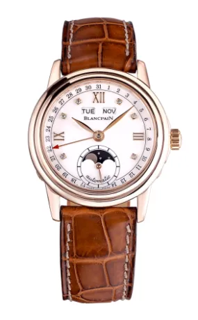 Blancpain Leman Moonphase & Complete Calendar 18K Rose Gold Ladies Watch