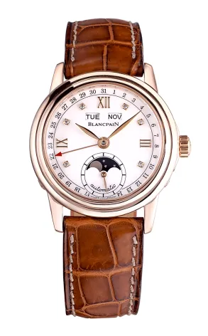 Blancpain Leman Moonphase & Complete Calendar 18K Rose Gold Ladies Watch