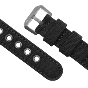 BOLDR Expedition Black Canvas Leather Strap 20mm