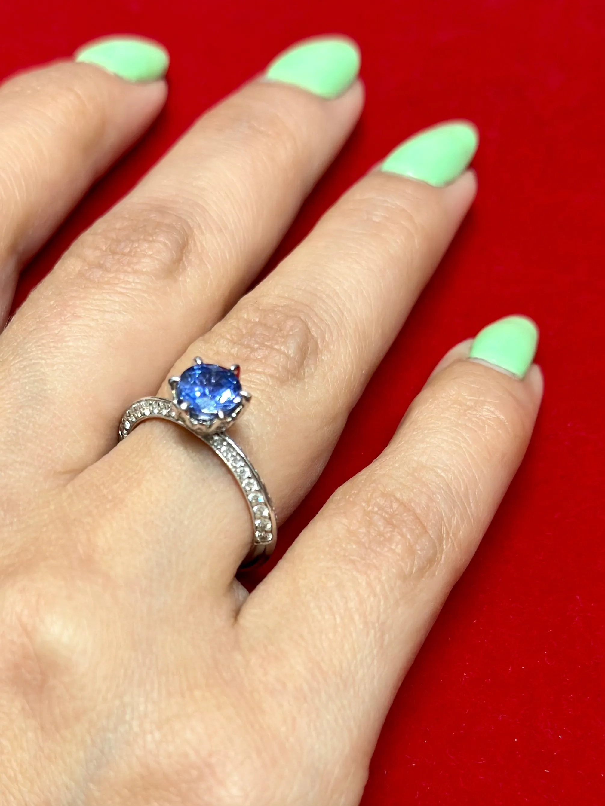 BRILLIANT EARTH BEAUTIFUL 18K WG Custom Sapphire Diamond Ring -$8K APR w/ CoA!
