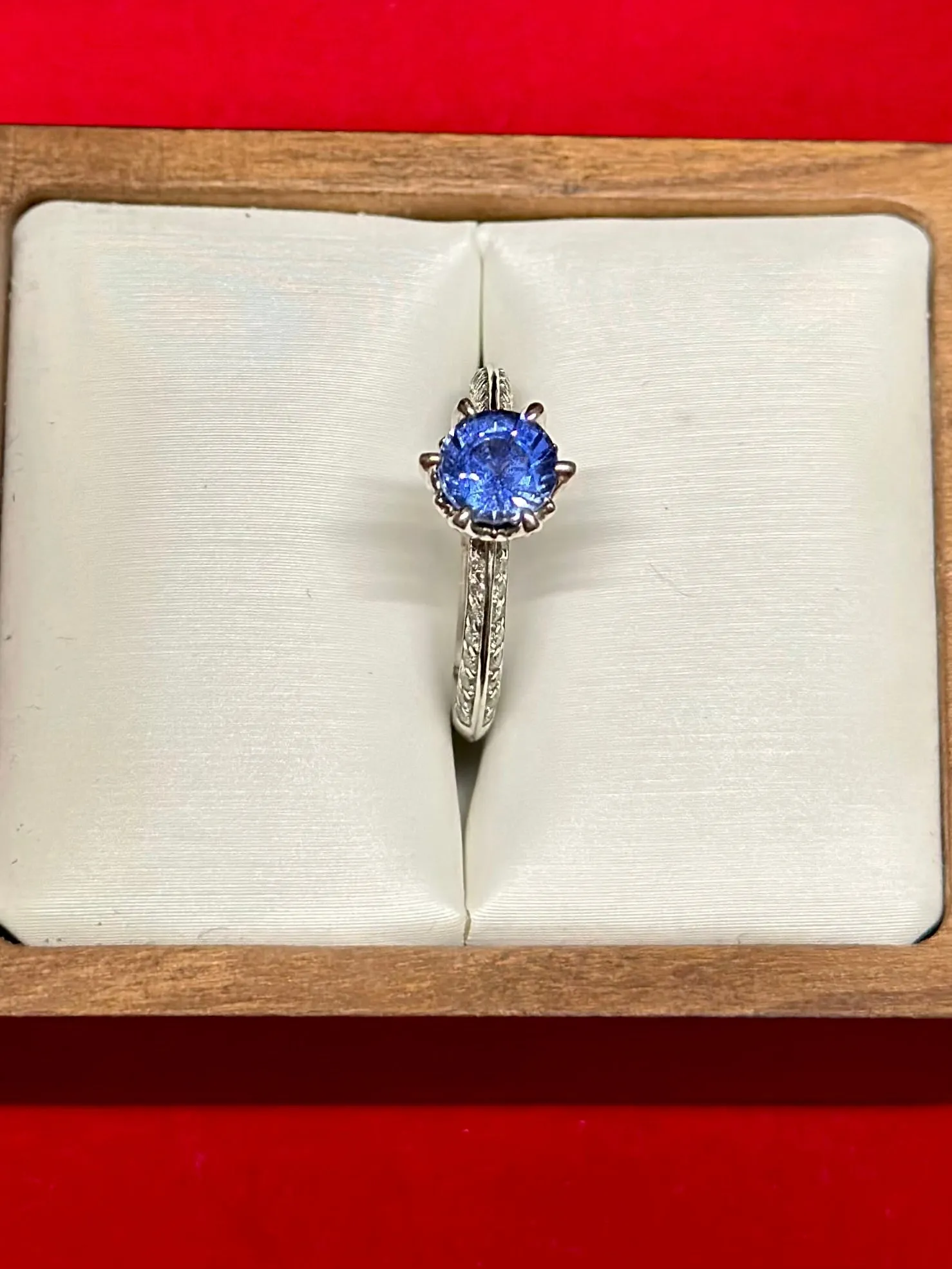 BRILLIANT EARTH BEAUTIFUL 18K WG Custom Sapphire Diamond Ring -$8K APR w/ CoA!