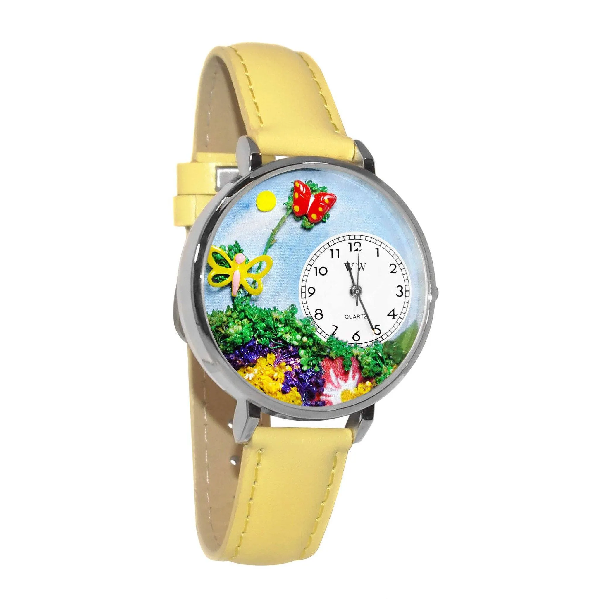 Butterflies Watch in Silver (Large)