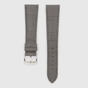 Camille Fournet Strap Alligator Matte Square Scales Charcoal Grey