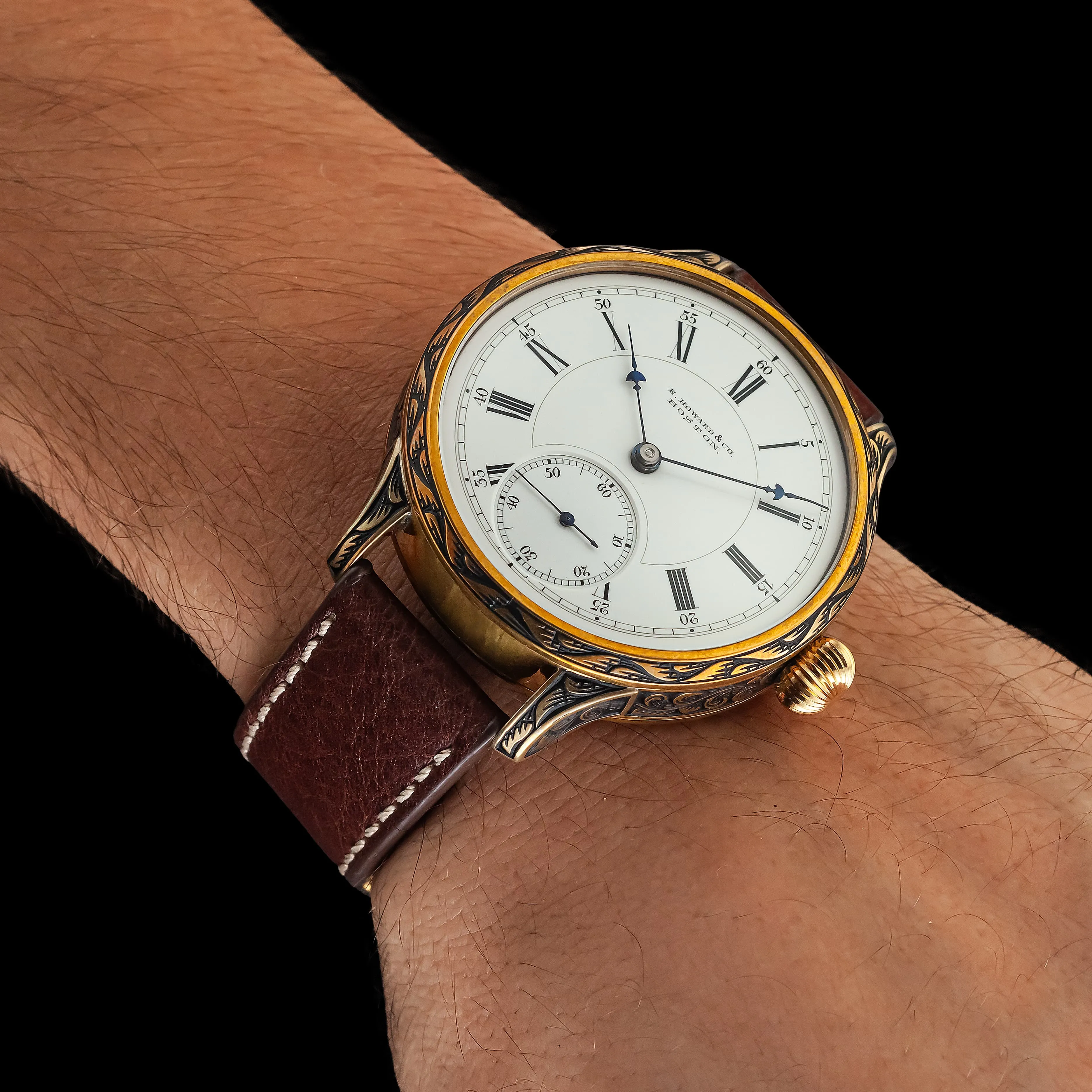 CLASSY Men's Artisan Wristwatch fits Vintage E. HOWARD & Co. Mechanical Movement
