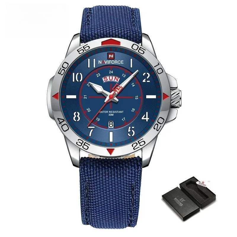 Design Men's Quartz Watches Sport Waterproof Nylon Strap Luxury Wristwatch Gift