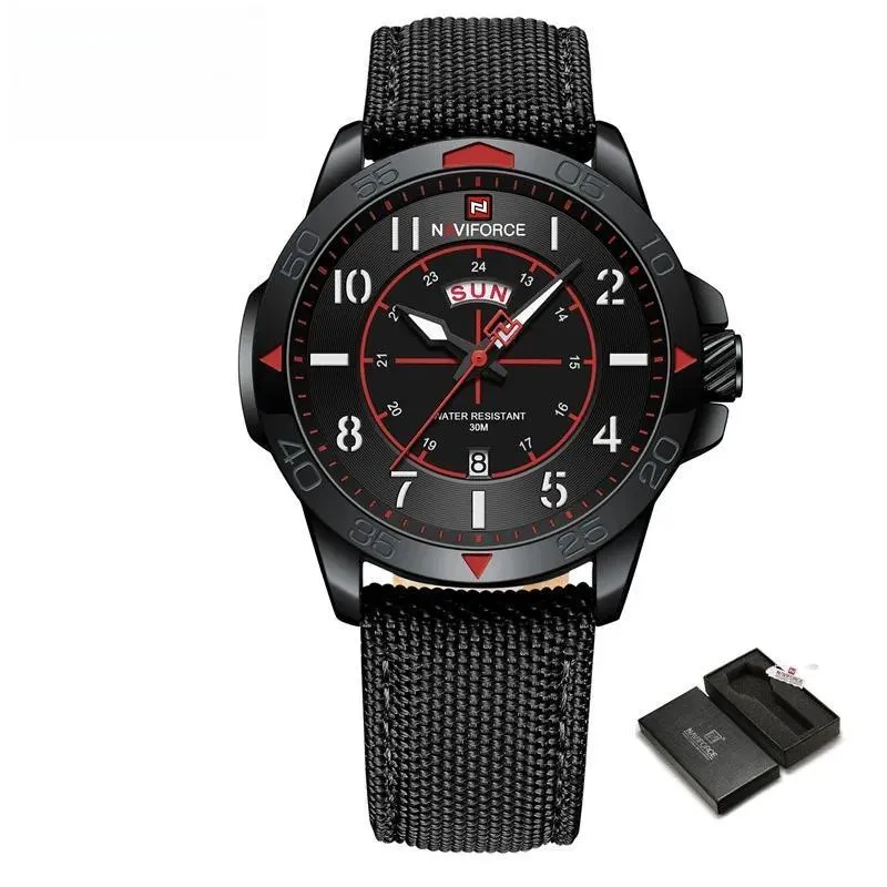 Design Men's Quartz Watches Sport Waterproof Nylon Strap Luxury Wristwatch Gift