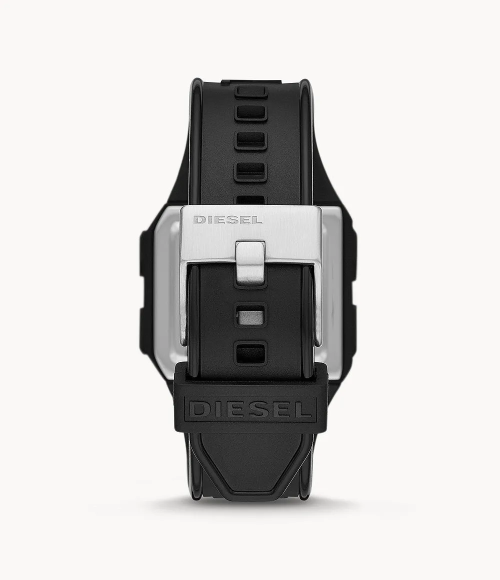 Diesel DZ1918 Digital Chopped Black Polyurethane Strap Watch 38mm Men Watches