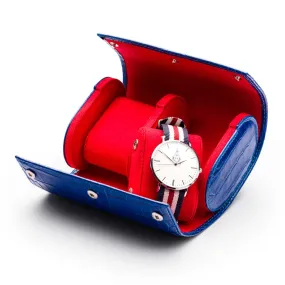 Double Watch Roll - Cobalt Croc