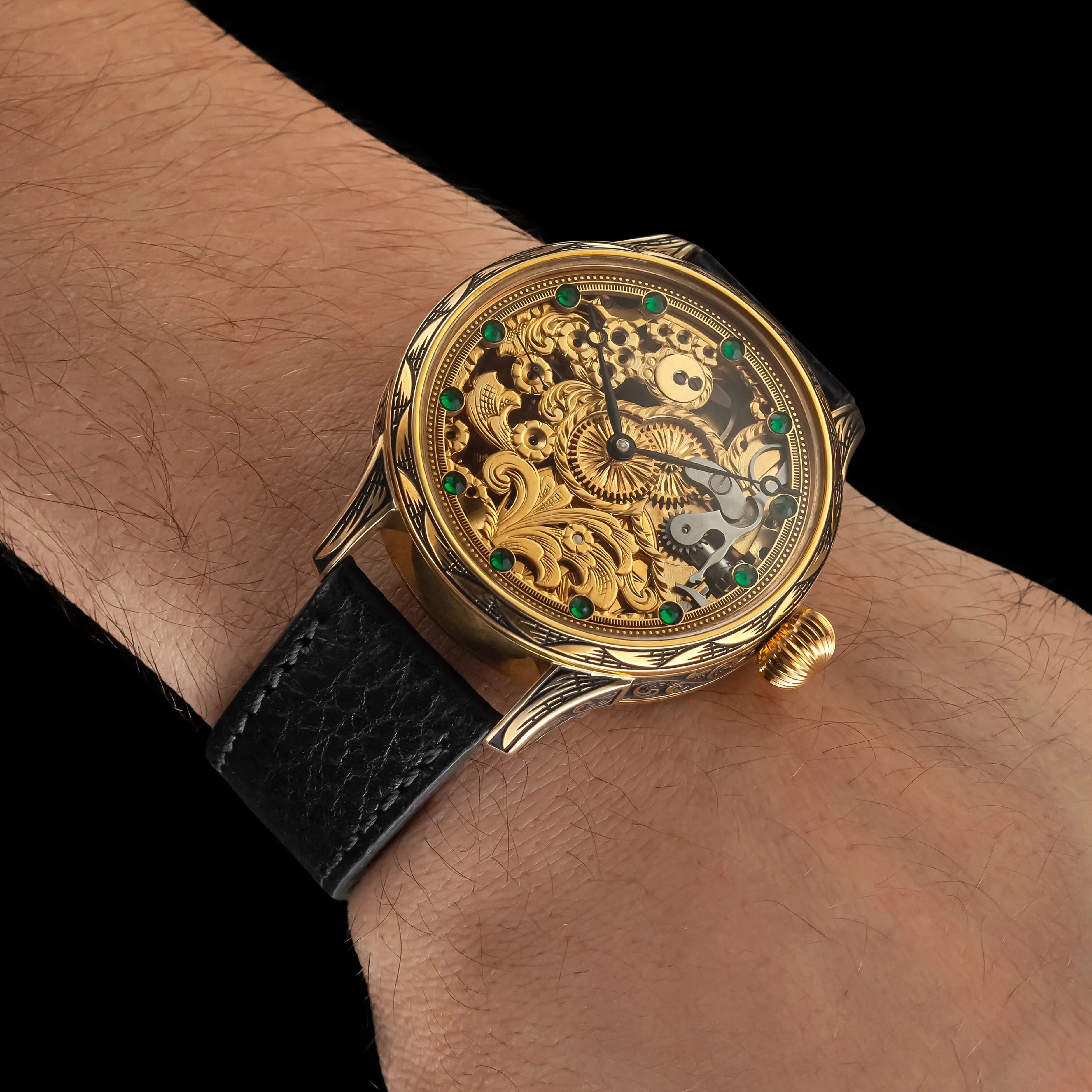 EMERALD Men's Artisan Wristwatch fits 1919 Swiss Vintage Mechanical Movement