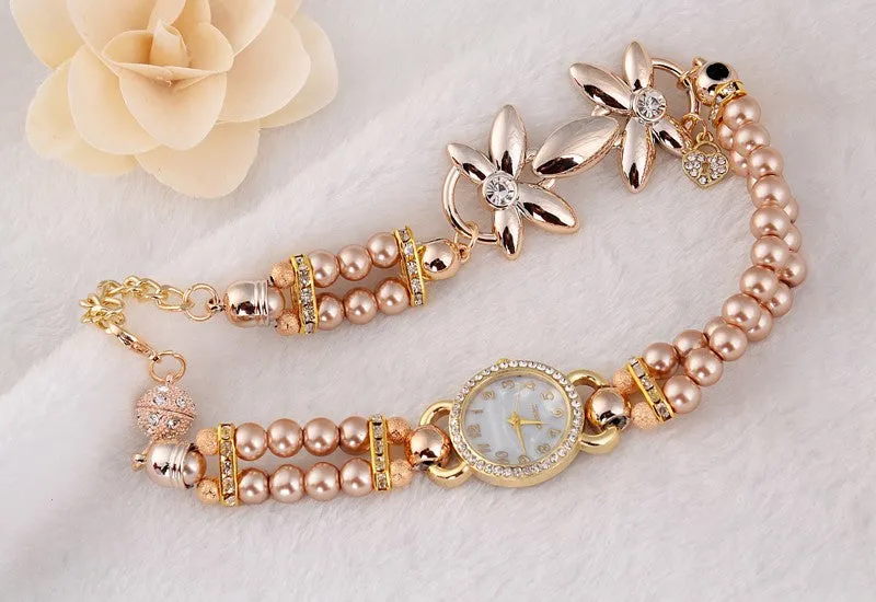 Fashion Luxury Pearl Bracelet Quartz Watches Women Casual Watch Women Wristwatches